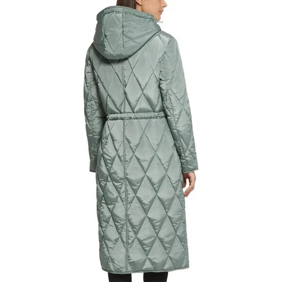 Kenneth Cole Quilted Stadium Length Puffer Jacket Size Large - Picture 2 of 11